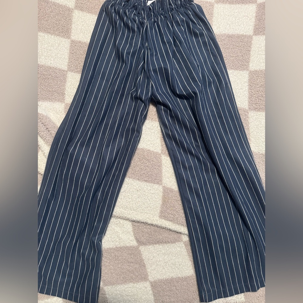 Zara Kids Blue Striped Pants | Size 11-12